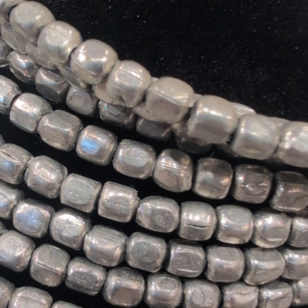 Silver‎ Tone Stretchy Beaded Coil Bracelet Set Wrap Stackable Boho - Picture 3 of 4